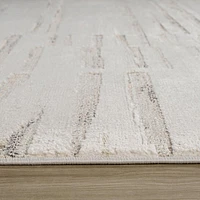 Tulum Beige Geometric Grid Area Rug
