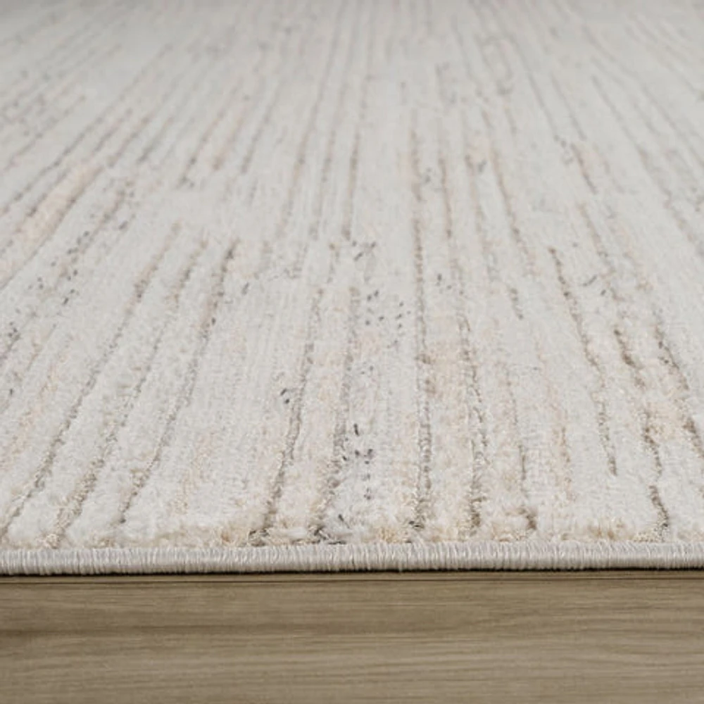 Tulum Beige Minimalist Chevron Area Rug