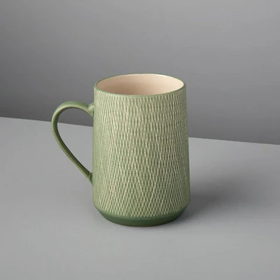 Crosshatch Stoneware Mug - Jade