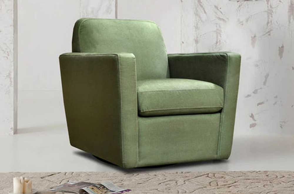 Cooper Swivel Club Chair - Forrest Green