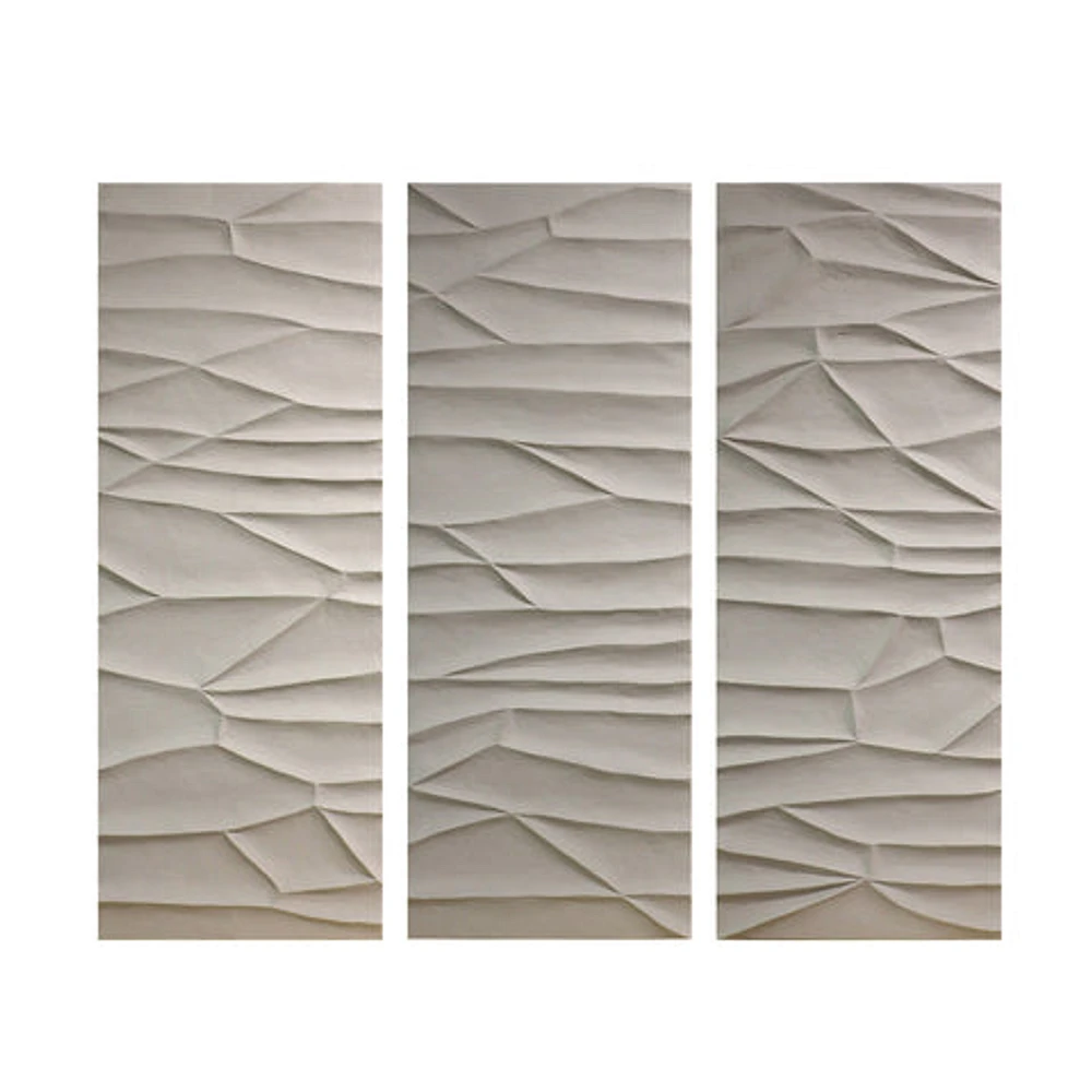 CHINATI DIMENSIONAL PLASTER ART 24X63 SET OF 3