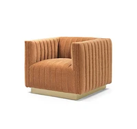 Elba Mid Century Chair - Premium Velvet Walnut
