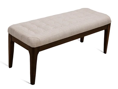 Ettore Tufted Walnut Dining Bench