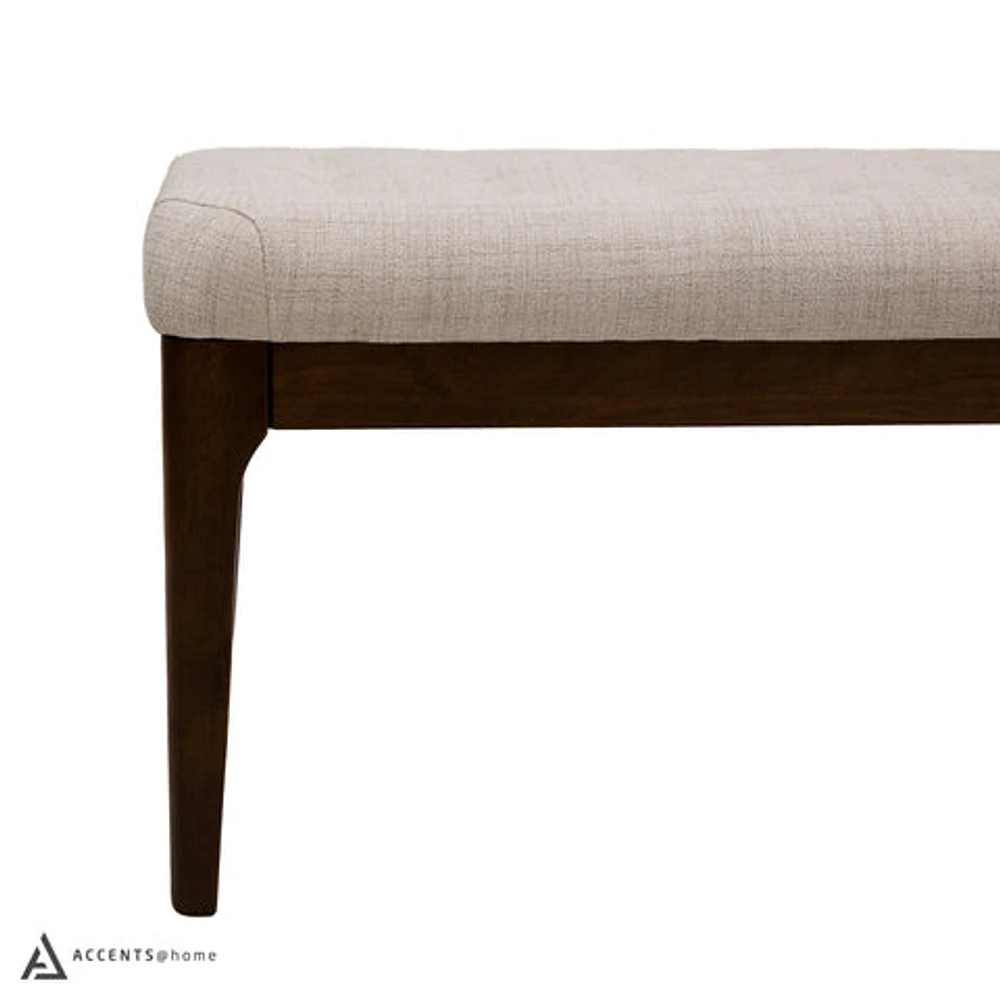 Ettore Tufted Walnut Dining Bench