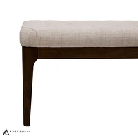 Ettore Tufted Walnut Dining Bench