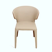 Fiori Leatherette Dining chair- Khaki/Coffee