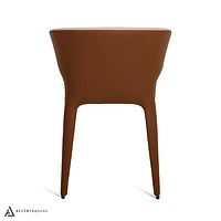 Fiori Leatherette Dining chair- Khaki/Coffee