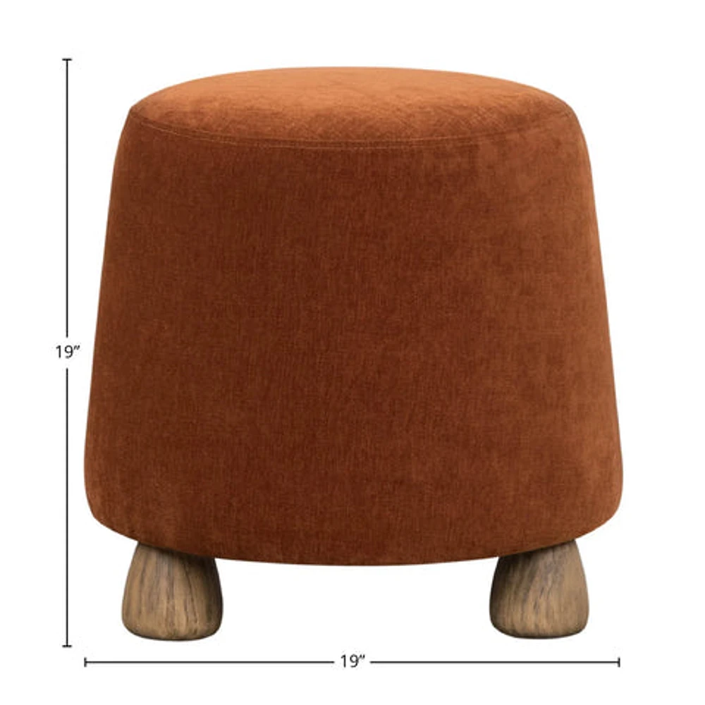 Giselle Ottoman - Terracotta Chenille