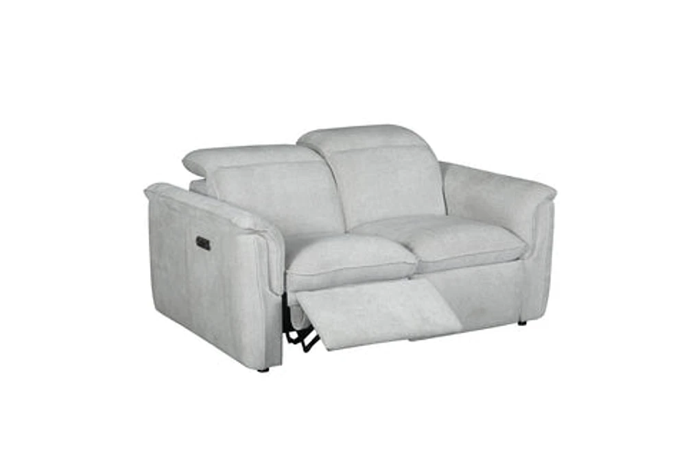 Rosa Power Recliner Loveseat with Adjustable Headrest - Dove