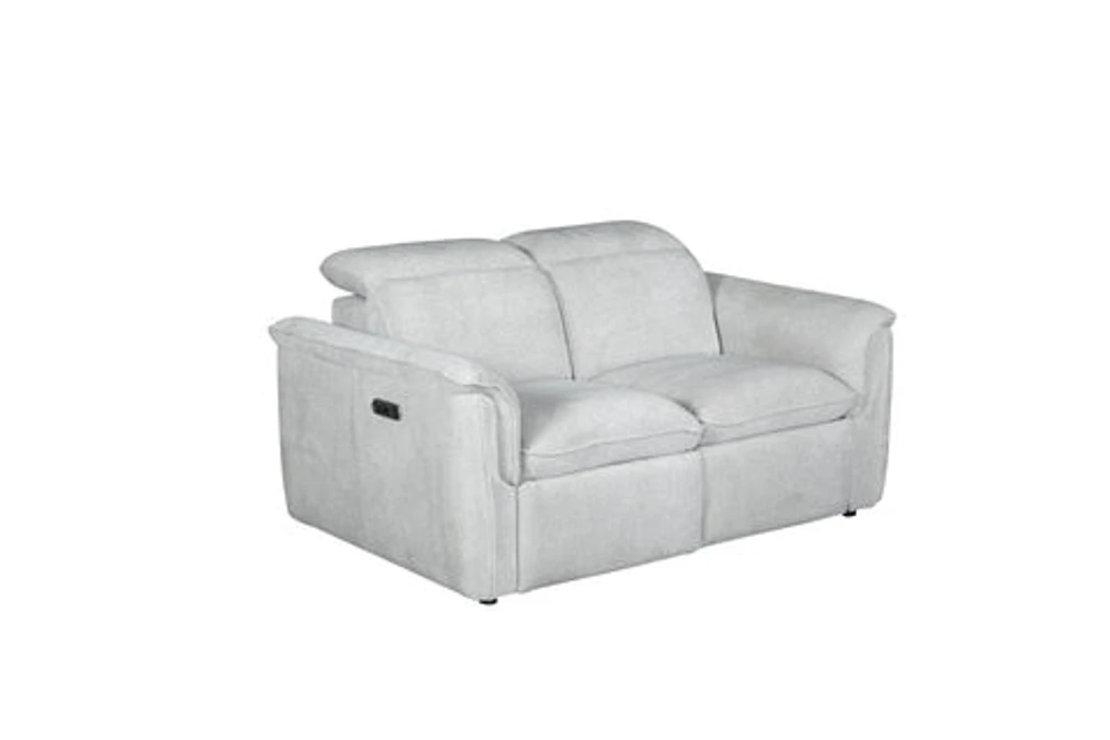 Rosa Power Recliner Loveseat with Adjustable Headrest - Dove