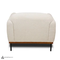 Genea Accent Chair with Premium Believe Fabric - Beige