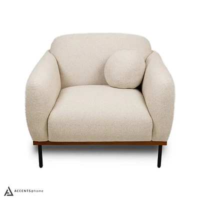 Genea Accent Chair with Premium Believe Fabric - Beige