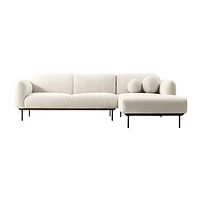 Genea Sectional Boucle Fabric - White