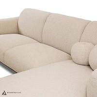 Genea Sectional with Premium Believe Fabric - Beige