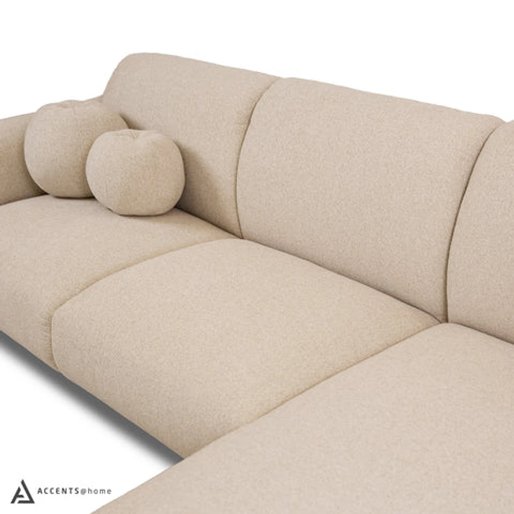 Genea Sectional with Premium Believe Fabric - Beige