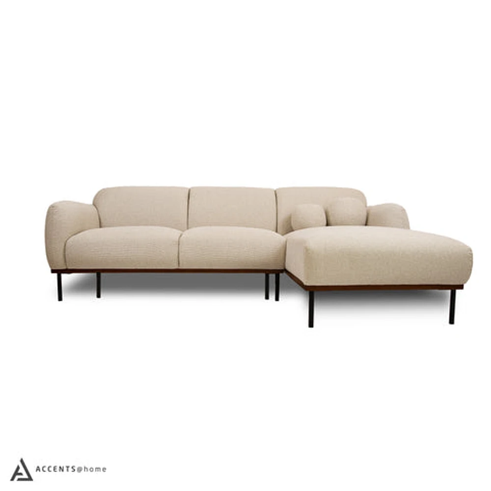 Genea Sectional with Premium Believe Fabric - Beige