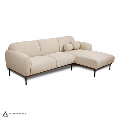 Genea Sectional with Premium Believe Fabric - Beige