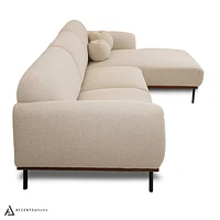 Genea Sectional with Premium Believe Fabric - Beige