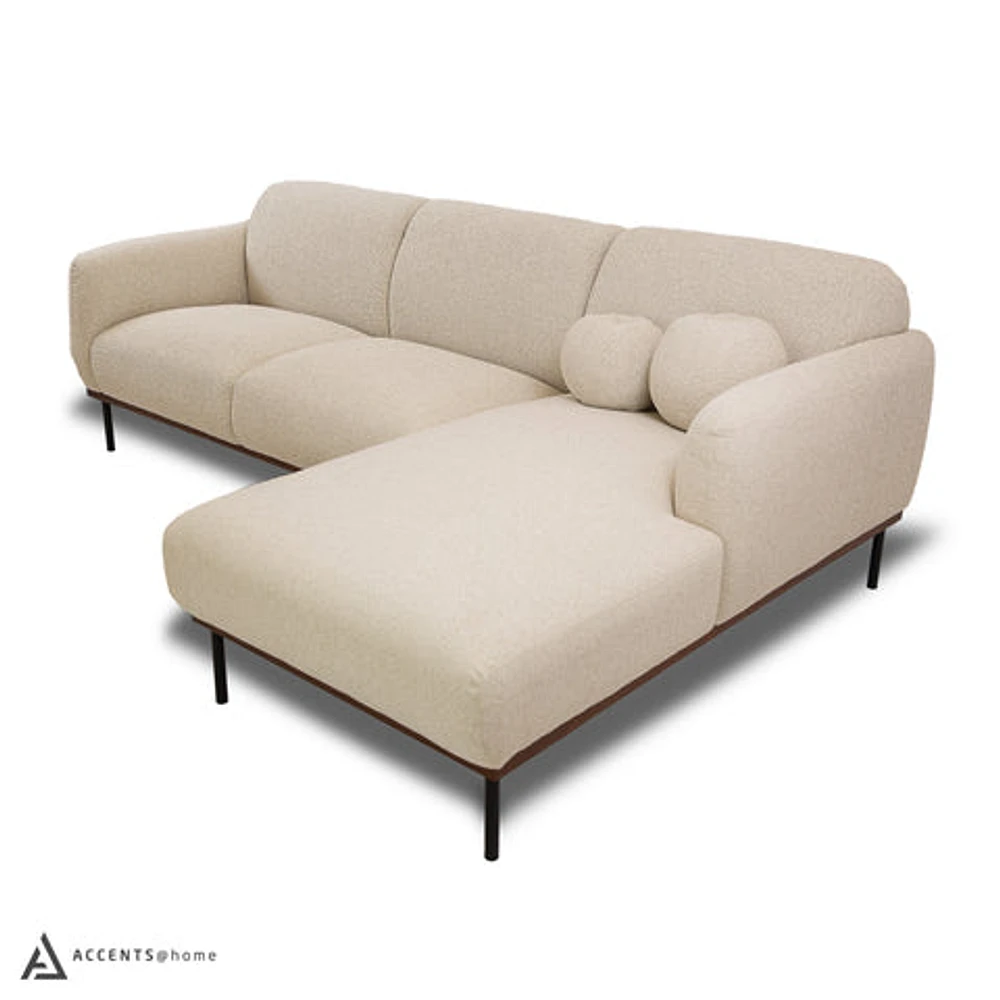 Genea Sectional with Premium Believe Fabric - Beige