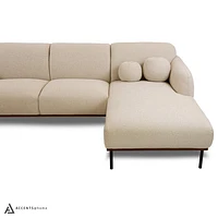 Genea Sectional with Premium Believe Fabric - Beige