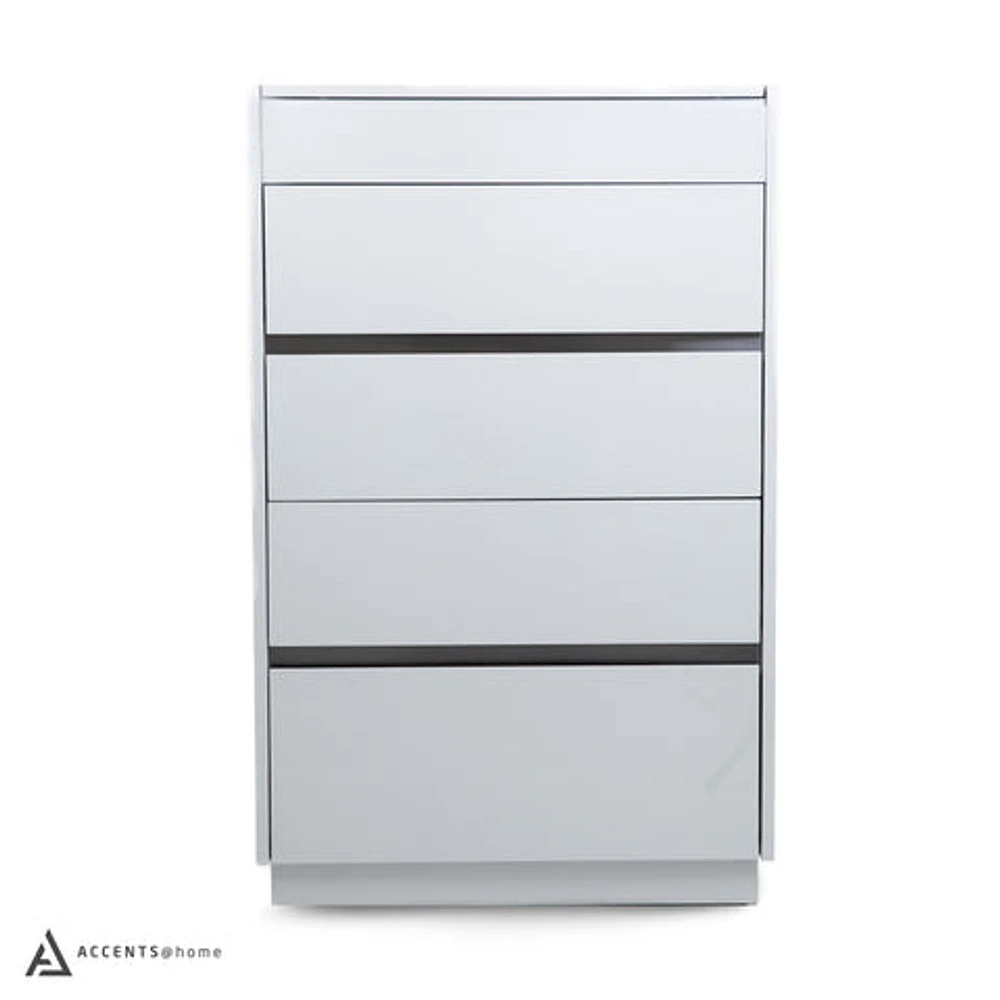 Gilly Grey Glossy Finish Bedroom Chest - Greater Vancouver Furniture