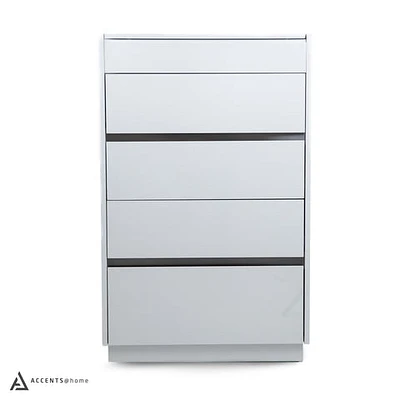 Gilly Grey Glossy Finish Bedroom Chest - Greater Vancouver Furniture