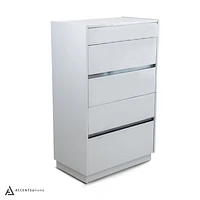 Gilly Grey Glossy Finish Bedroom Chest - Greater Vancouver Furniture