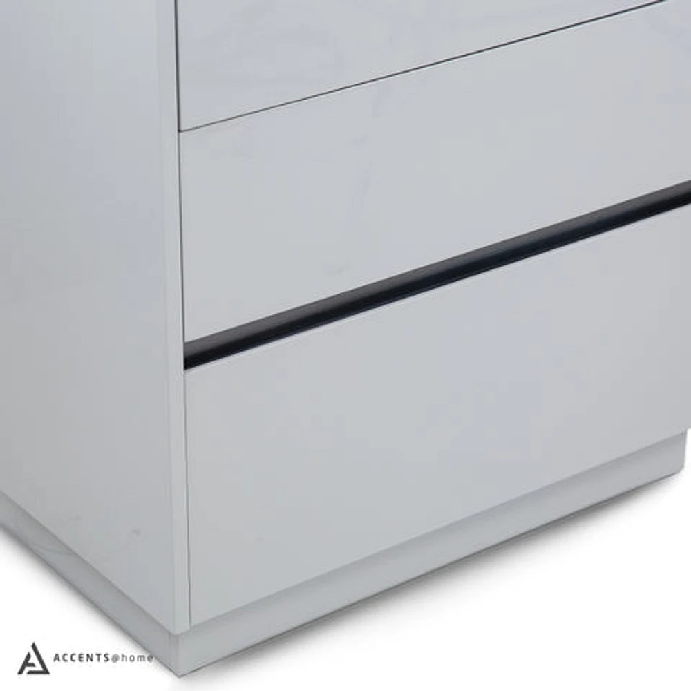 Gilly Grey Glossy Finish Bedroom Chest - Greater Vancouver Furniture