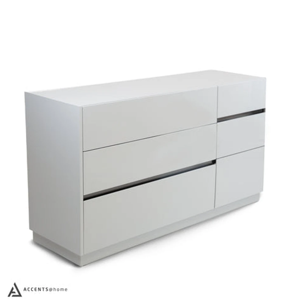 Gilly Grey Glossy Finish Bedroom Dresser - Greater Vancouver Furniture