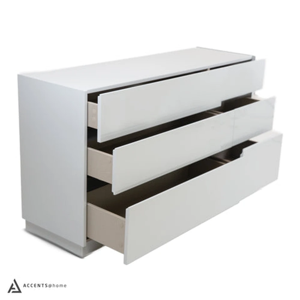 Gilly Grey Glossy Finish Bedroom Dresser - Greater Vancouver Furniture