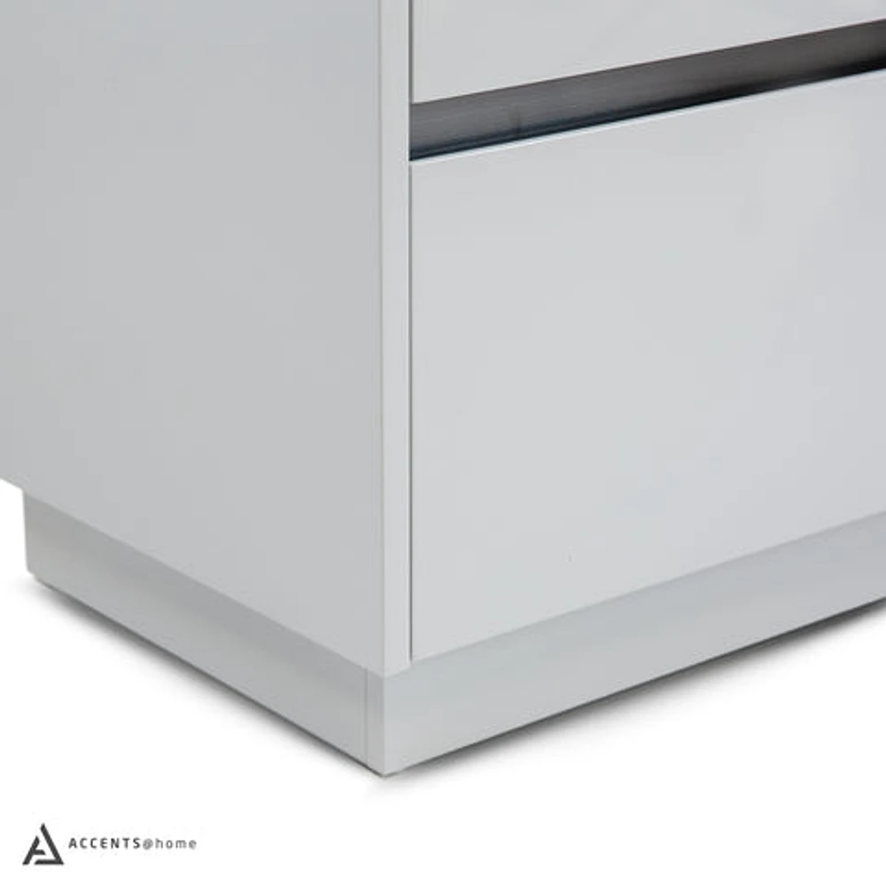 Gilly Grey Glossy Finish Night Stand - Greater Vancouver Furniture