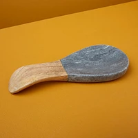 Gray Marble & Wood Spoon Rest