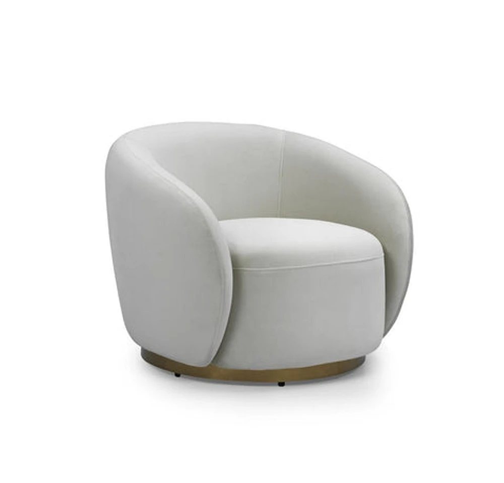 Greer Swivel Accent Chair - Velvet Champagne