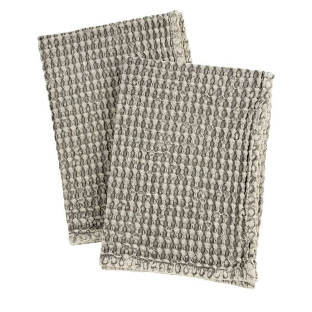 Stonewashed Waffle Kitchen Towel S/2