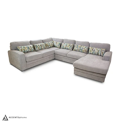 Idaho Fabric Sleeper Sectional - Large Parkway Cloud