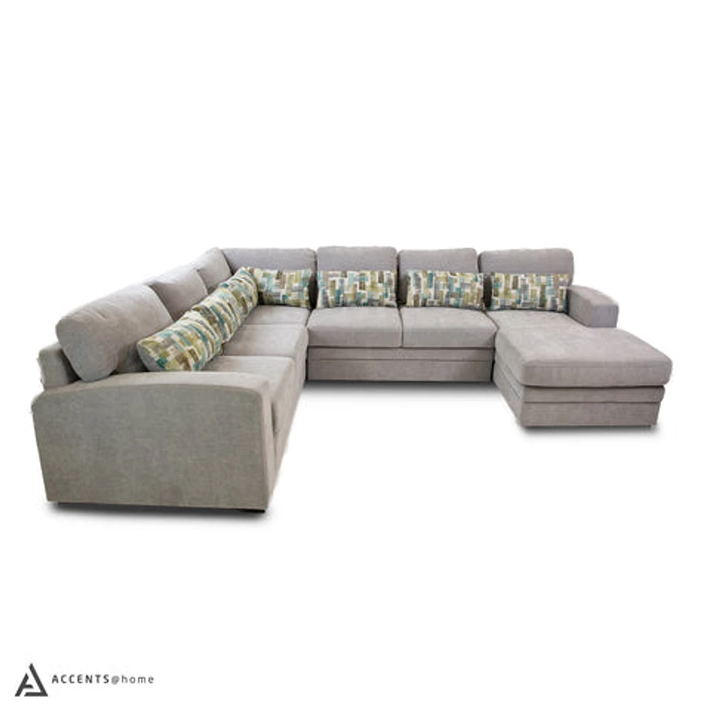 Idaho Fabric Sleeper Sectional - Large Parkway Cloud