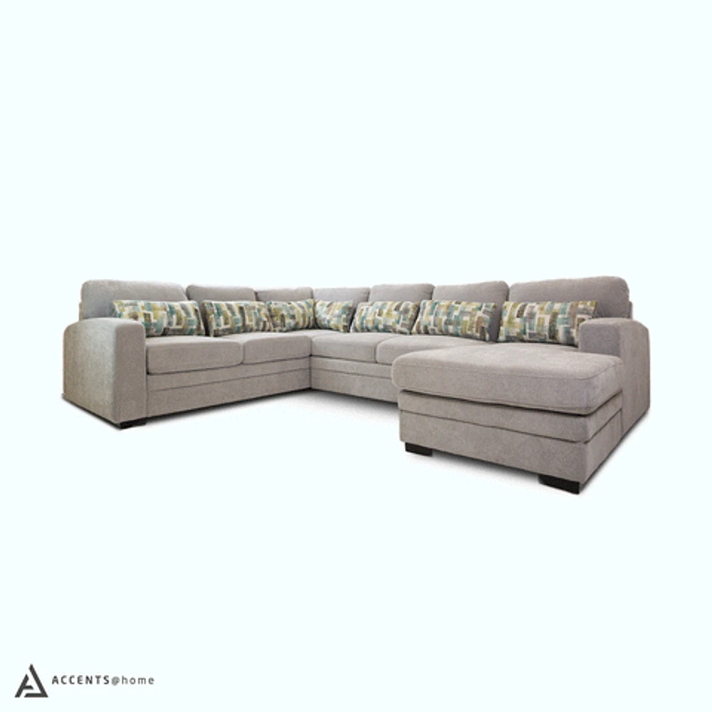 Idaho Fabric Sleeper Sectional - Large Parkway Cloud