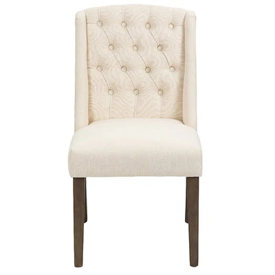 Noha Dining Chair with Wooden Legs - Beige Color