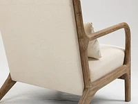 Pose Accent Chair with Wooden Legs - Beige