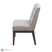 Jia Side Dining Chair with Wooden Legs - Taupe