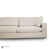 Joelle Sectional - Left Chaise - White