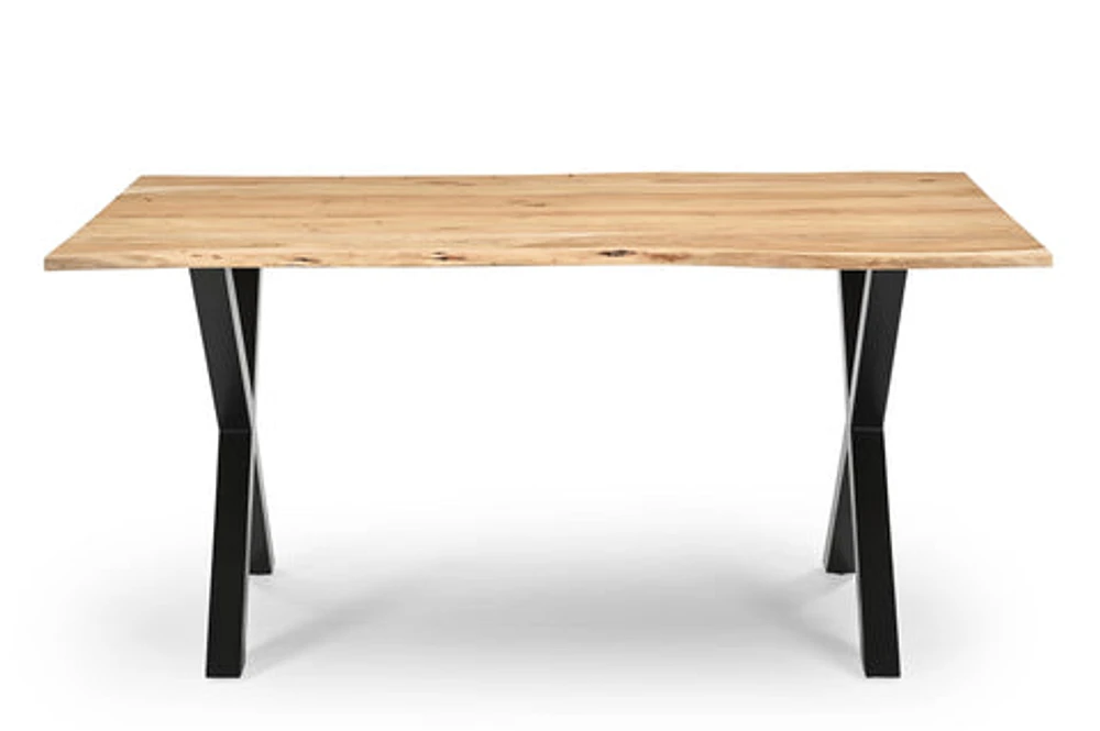 Tundra Acacia Wood Dining Table with Iron Legs