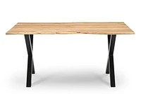 Tundra Acacia Wood Dining Table with Iron Legs