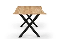 Tundra Acacia Wood Dining Table with Iron Legs