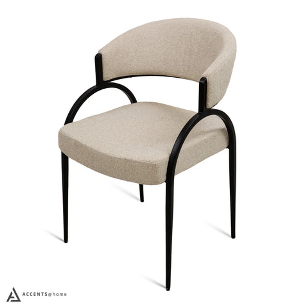 Kara Premium Believe Fabric Dining Chair - Cream