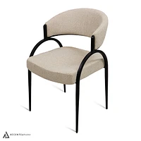 Kara Premium Believe Fabric Dining Chair - Cream