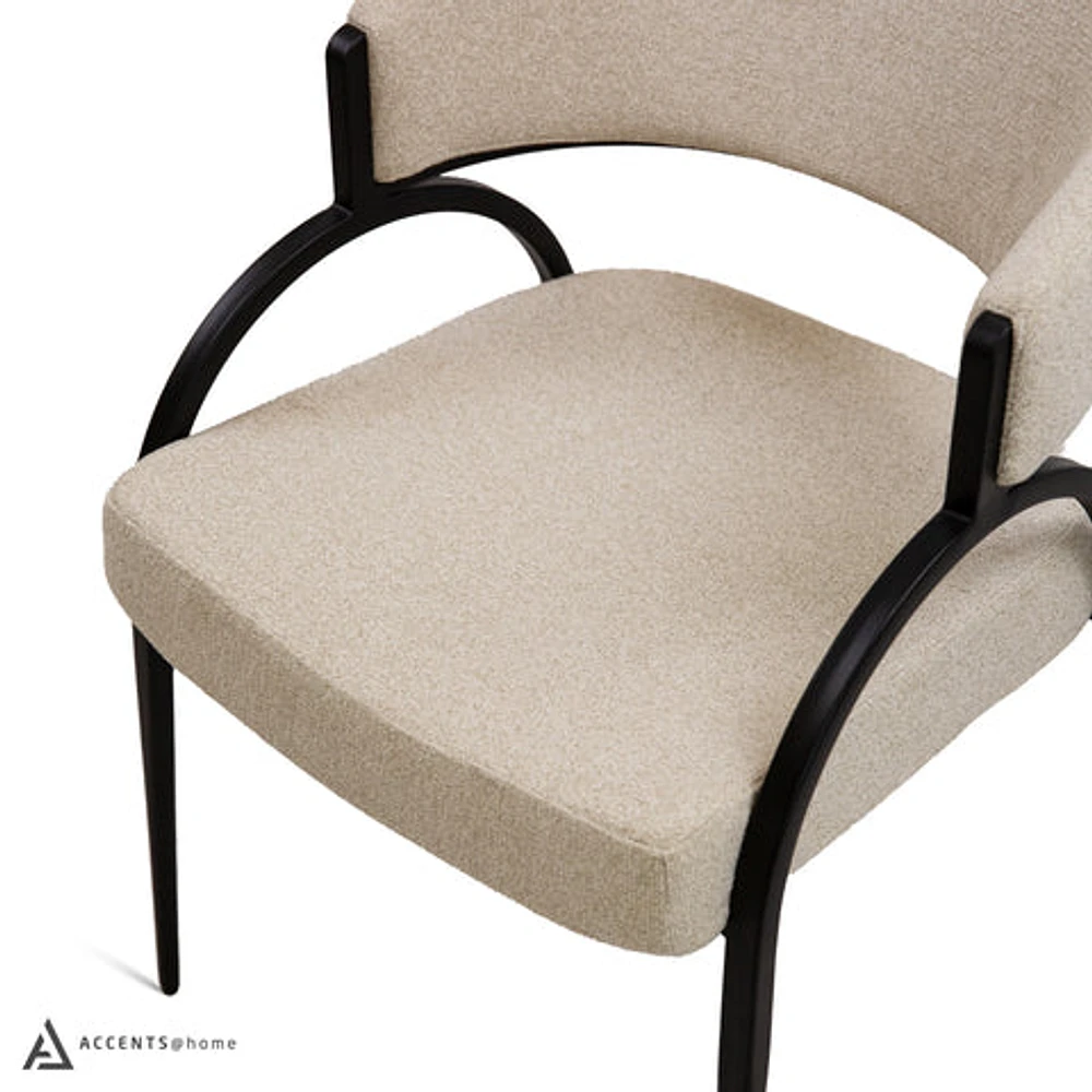 Kara Premium Believe Fabric Dining Chair - Cream