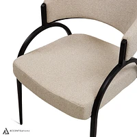 Kara Premium Believe Fabric Dining Chair - Cream