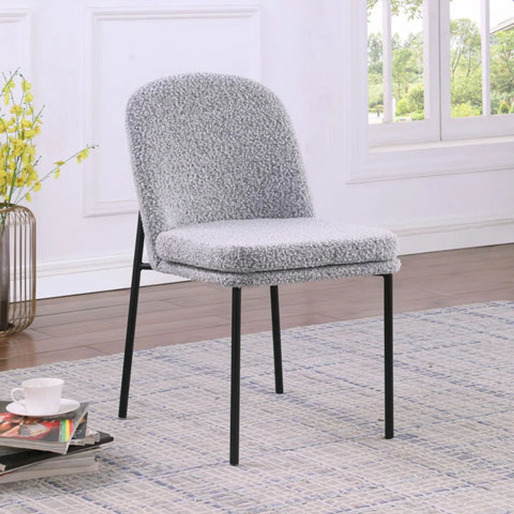 Kendra Boucle Dining Chair - Grey