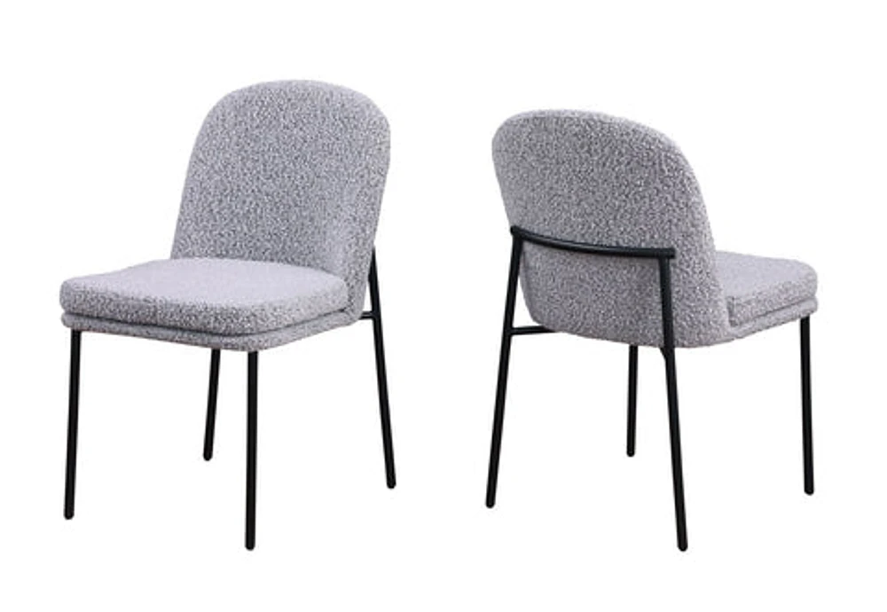 Kendra Boucle Dining Chair - Grey